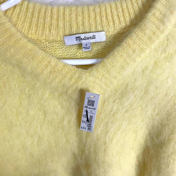 Madewell Brushed Ralph V Neck Pullover Alpaca Wool Blend Sweater US Womens S New - Picture 3 of 6